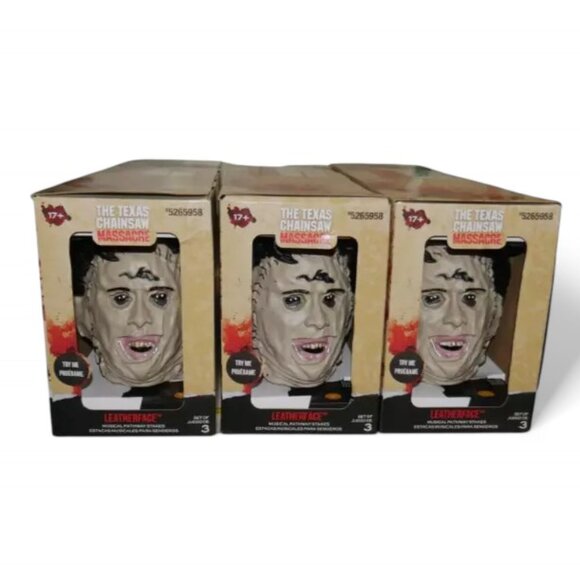 The Texas Chainsaw Massacre Leatherface Pathway LED Stakes Halloween Decor NEW - Picture 3 of 9